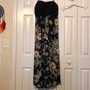 Floral romper dress high low bodysuit